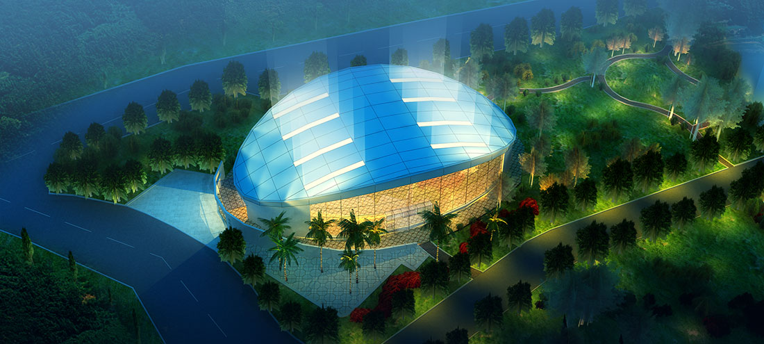 效果圖展示 中國南方電網(wǎng)云南羅平魯布革水力發(fā)電站辦公區(qū)亮化工程設(shè)計